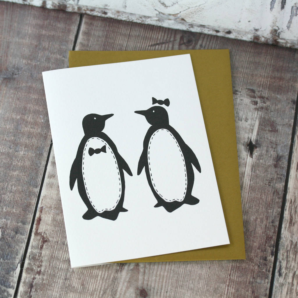 penguin pairs card by so close | notonthehighstreet.com