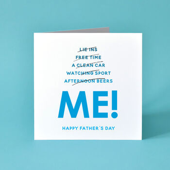 'Lie Ins, Beers, Free Time… Just Kidding, Me!' Funny Birthday Card, 2 of 2