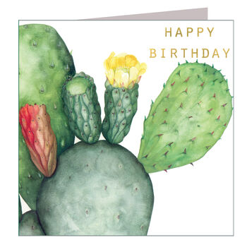 Gold Foiled Prickly Pear Birthday Card, 3 of 4