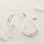 Sterling Silver Paperclip Hoop Stud Earrings, thumbnail 1 of 6