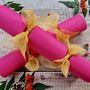 A Set Of Six Luxury Bright Pink Christmas Crackers, thumbnail 1 of 6