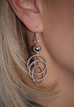 Ball And Entwined Circles Silver Earrings, 2 of 4