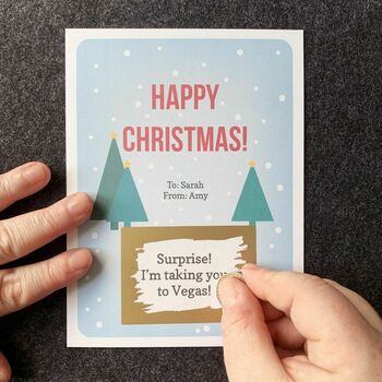 Large Personalised Happy Christmas Surprise Scratchcard, 3 of 5