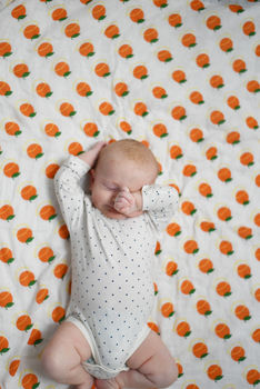 Oranges And Lemons Baby Swaddle Muslin, 4 of 4