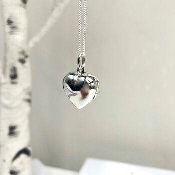 Sterling Silver Heart Locket Necklace, 4 of 5