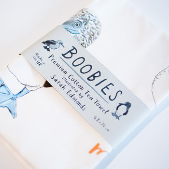 'Boobies' Illustrated Bird Tea Towel, 2 of 3