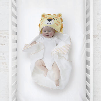 Hooded Baby Towel Lion, 2 of 4
