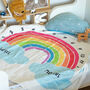 Rainbow Baby Milestone Cotton Fleece Blanket, thumbnail 4 of 8