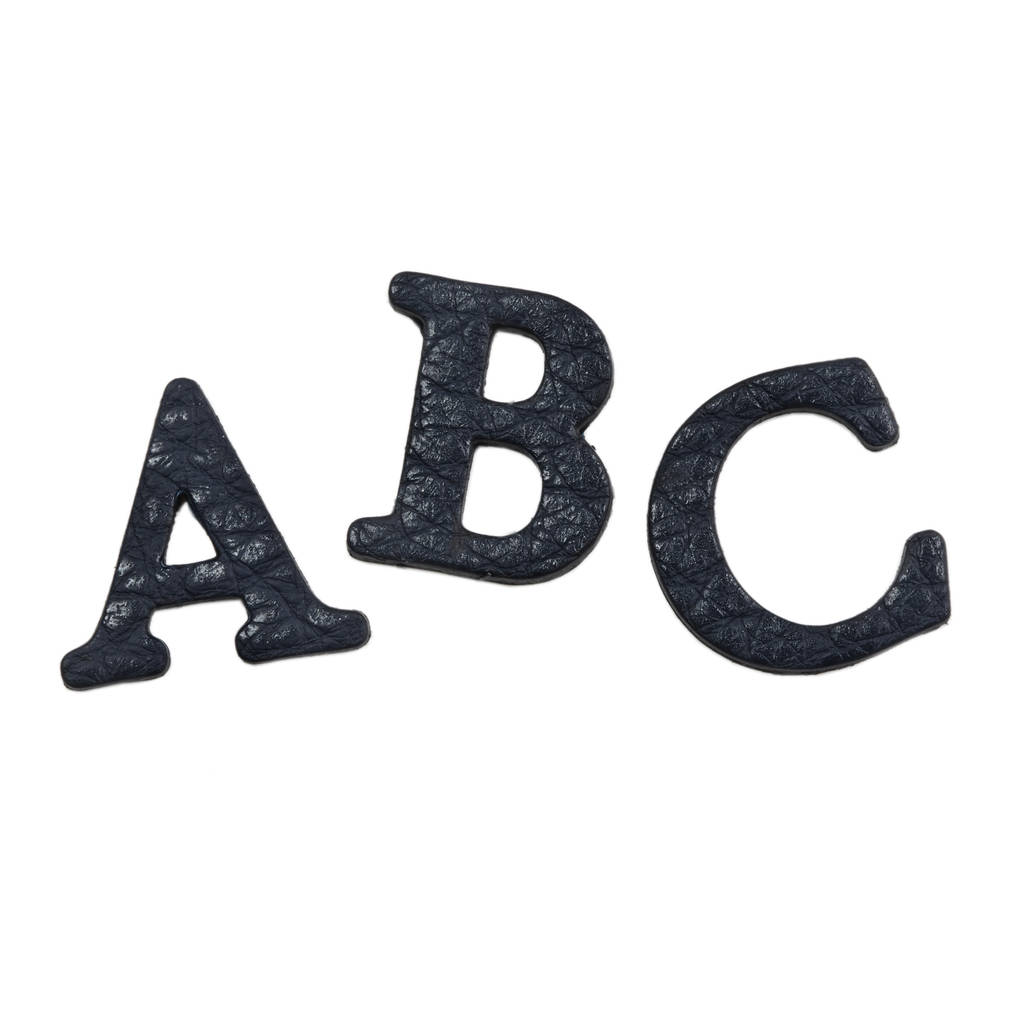 luxury leather stick on initials for accessories by stow