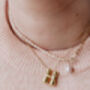 Luna Gold Bubble Letter Necklace, thumbnail 1 of 2