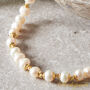 White Pearl And Gold Silver Bead Short Layering Necklace, thumbnail 8 of 9