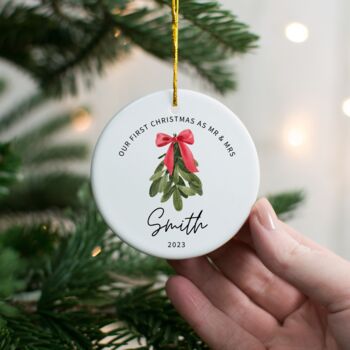 First Married Christmas Mistletoe Decoration, 4 of 10