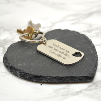 Engraved Heart Dog Tag Key Ring, 2 of 2