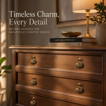Elegant Swan Brass Cabinet Knob, 2 of 9