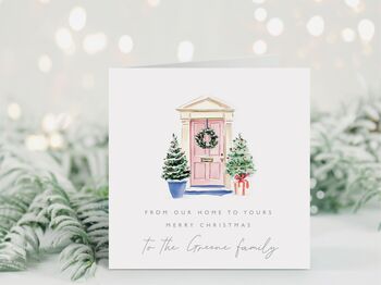 From Our Home To Yours Christmas Card | Door Colour Options, 4 of 4