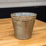 Aged Zinc Bucket Style Planter Plant Pot, 165, thumbnail 2 of 2