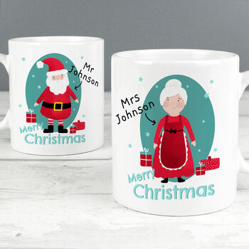 Personalised Mr And Mrs Claus Set Of Two Mugs, 4 of 6