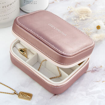 Personalised Bold Message Pink Jewellery Case, 3 of 9