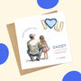 Daddy's Princess Blue Heart Balloon Father's Day Card, thumbnail 3 of 5