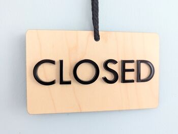 Open Closed Door Sign Shop Sign Wood 3D Acrylic Hanger, 6 of 7