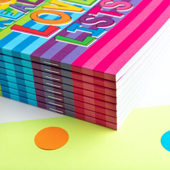 I Just Really Love Lists A5 Rainbow Stripe Notebook, 9 of 10