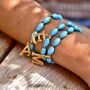 Personalised Turquoise Intial Stretch Bracelet, thumbnail 2 of 8