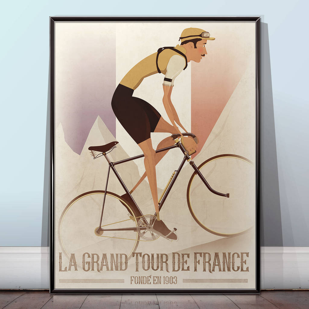 Tour De France Vintage Style Bicycle Poster Art Print, 1 of 8