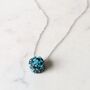 Turquoise Teardrop Birthstone Necklace, Silver, thumbnail 1 of 6