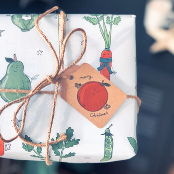 Christmas Wrapping Paper Fruit + Veg, 5 of 5
