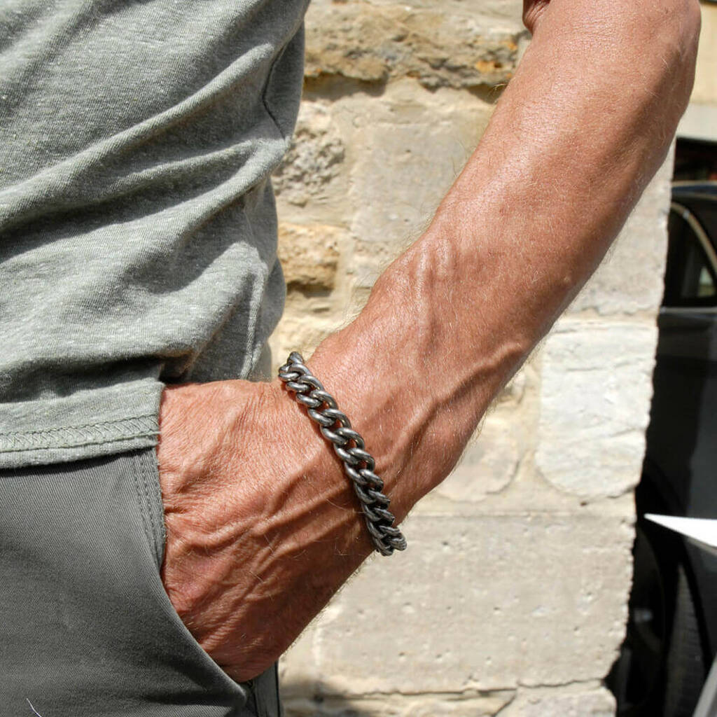 Men's Bold Lightweight Titanium Bracelet By David-Louis Design