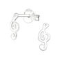Musical Note Sterling Silver Earrings, thumbnail 2 of 6