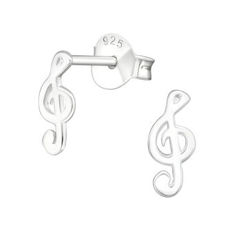 Musical Note Sterling Silver Earrings, 2 of 6