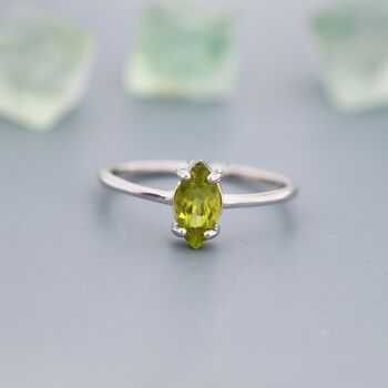Genuine Green Peridot Crystal Ring In Sterling Silver, 2 of 12