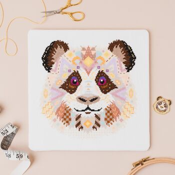 Mandala Panda Cross Stitch Craft Kit, 2 of 6