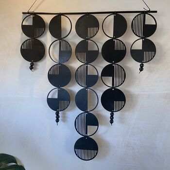 Large Black Geometric Hanging Art Monochrome Design, 6 of 8