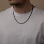 3 Mm Black Rope Chain Necklace Personalised Mens Chain, thumbnail 1 of 7