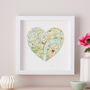 Personalised Location West End London Map Heart Print, thumbnail 1 of 6