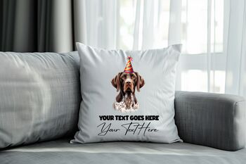 Personalised German Wirehaired Pointer Birthday Party Cushion C, 2 of 2