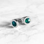 Jewel Double Cuff Shirt Cufflinks In Green And Silver, thumbnail 1 of 2