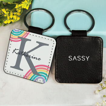 Personalised Initial Name Rainbow Personality Keyring, 3 of 4