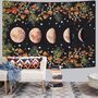 Moon Phase With Flower Vine Tapestry Wall Hanging, thumbnail 3 of 6