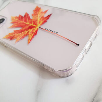 Autumn Leaf Personalised Clear Phone Case, 2 of 5