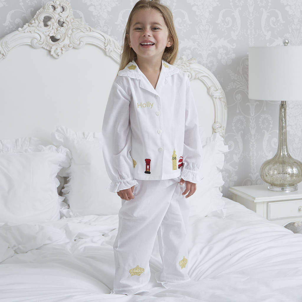 Girl's Personalised London Cotton Pyjamas, 1 of 2