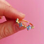 Forget Me Not Flower Gold Plated Ring, thumbnail 3 of 10