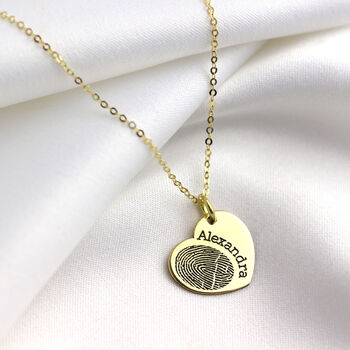 Personalised 9ct Solid Gold Fingerprint Heart Charm, 2 of 4