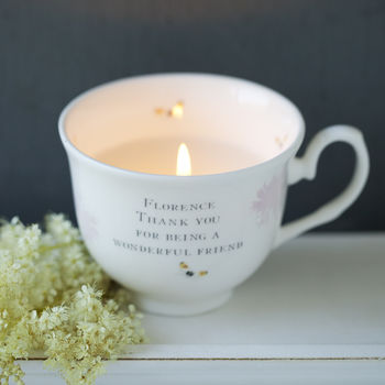 Bloom Candle In Personalised Hand Decorated Cup, 2 of 3