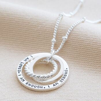 Personalised Mixed Interlocking Family Rings Necklace, 4 of 8