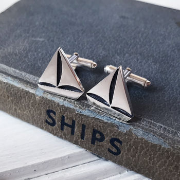 Silver Sail Boat Cufflinks, 2 of 4