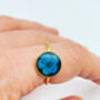 Real Narcissus Adjustable Ring Hand Made Round, thumbnail 3 of 10