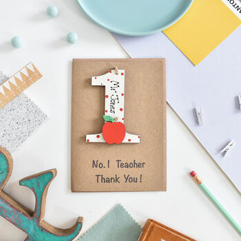 Personalised Teacher's No. One Thank You Card Keepsake, 3 of 5
